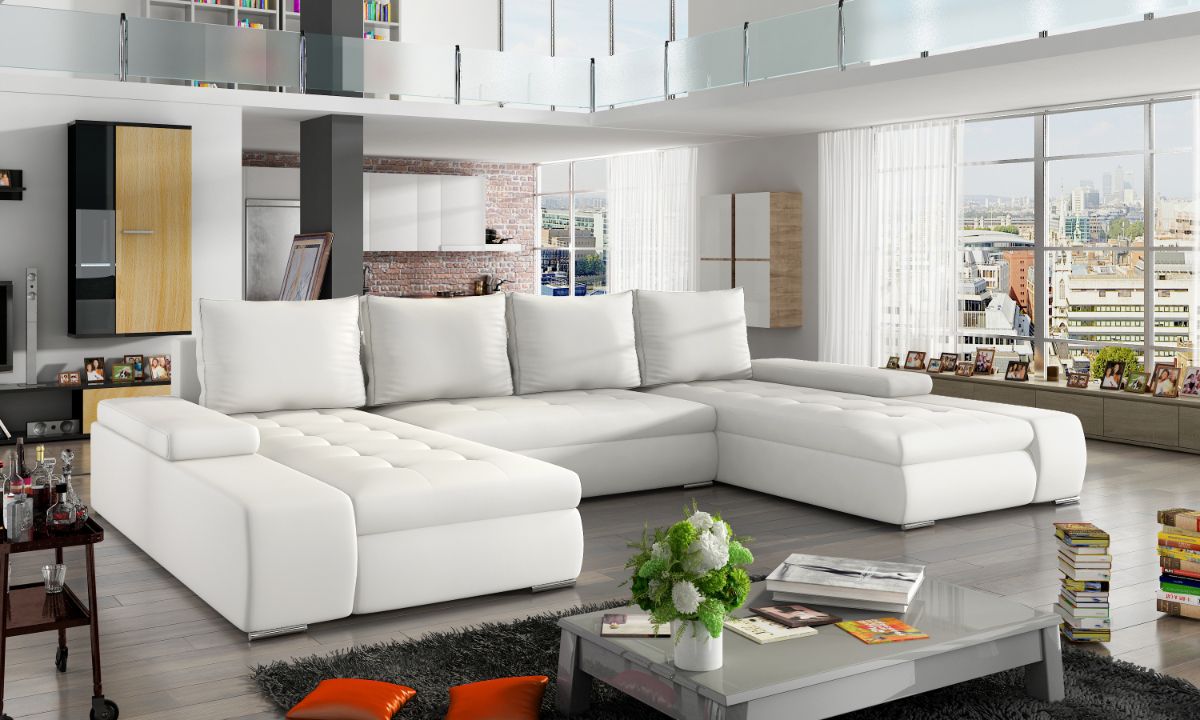 U-Shaped Upholstered Sofa Bed with Storage MARINO