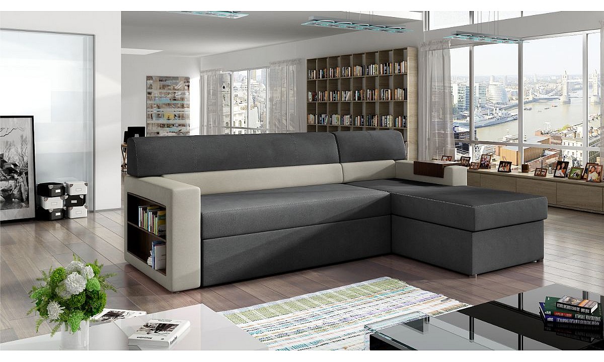 L-Shaped Corner Sofa Bed with Storage RICO