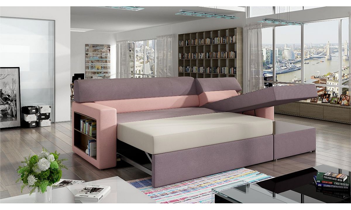 L-Shaped Corner Sofa Bed with Storage RICO