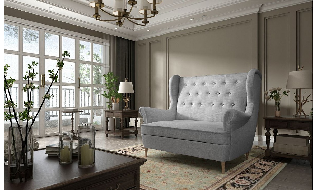 Sofa 2-Seater Wingback Chair Tufted Back AROS