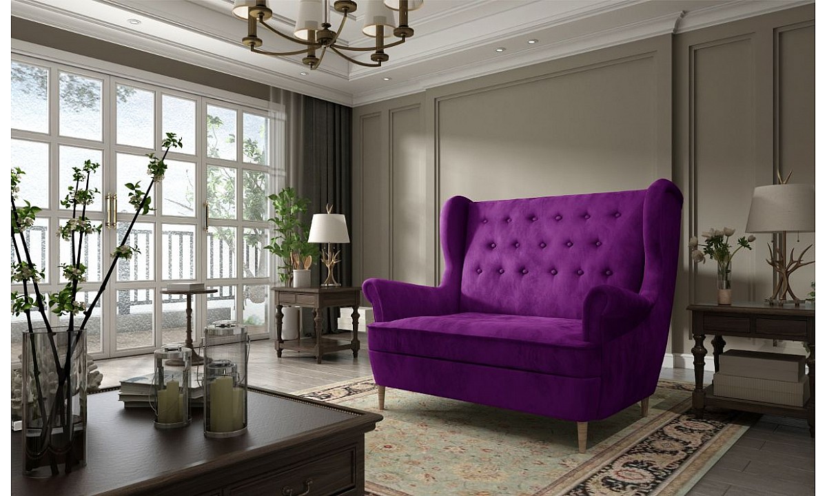Sofa 2-Seater Wingback Chair Tufted Back AROS