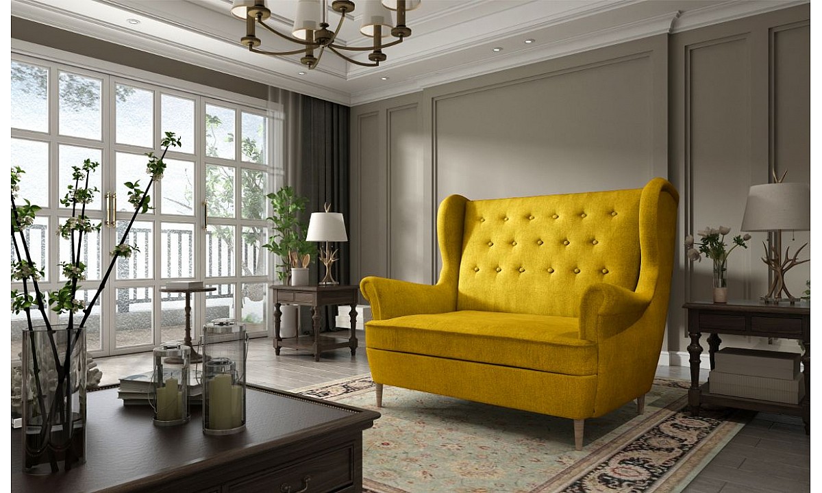 Sofa 2-Seater Wingback Chair Tufted Back AROS