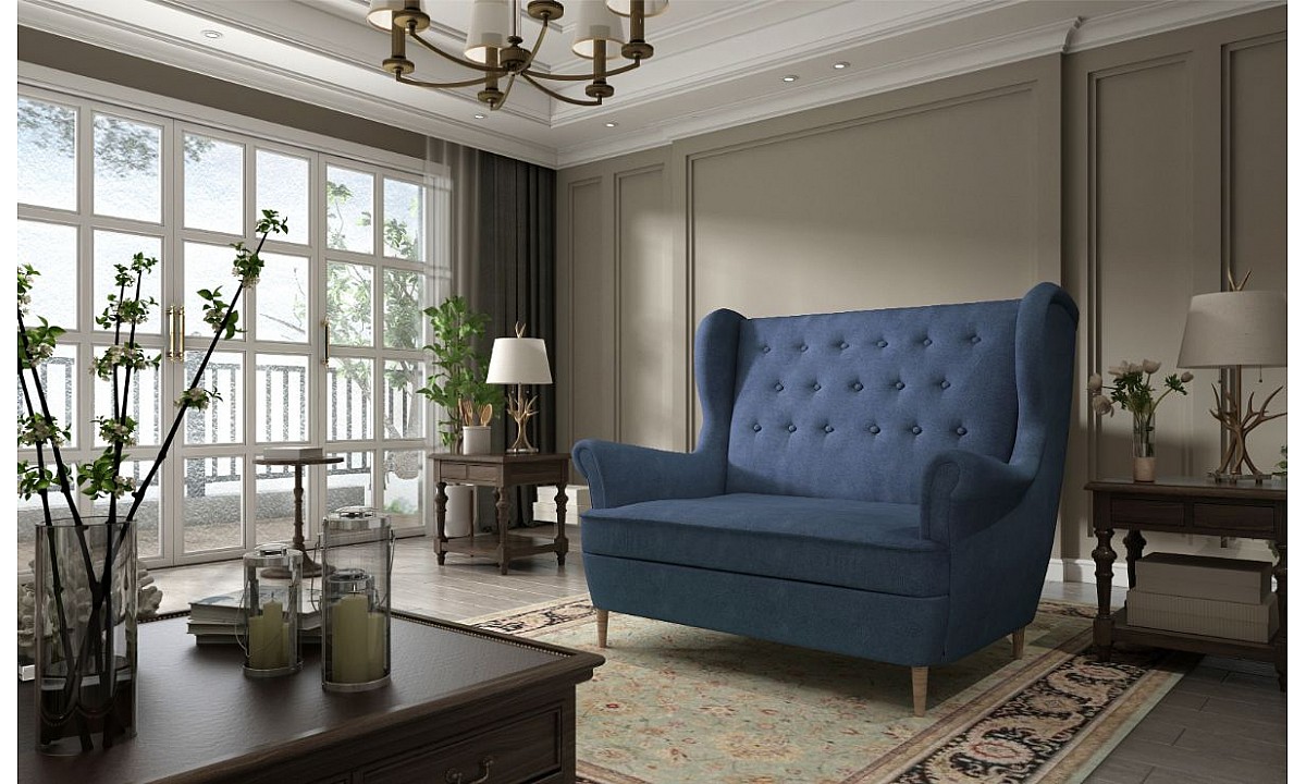Sofa 2-Seater Wingback Chair Tufted Back AROS
