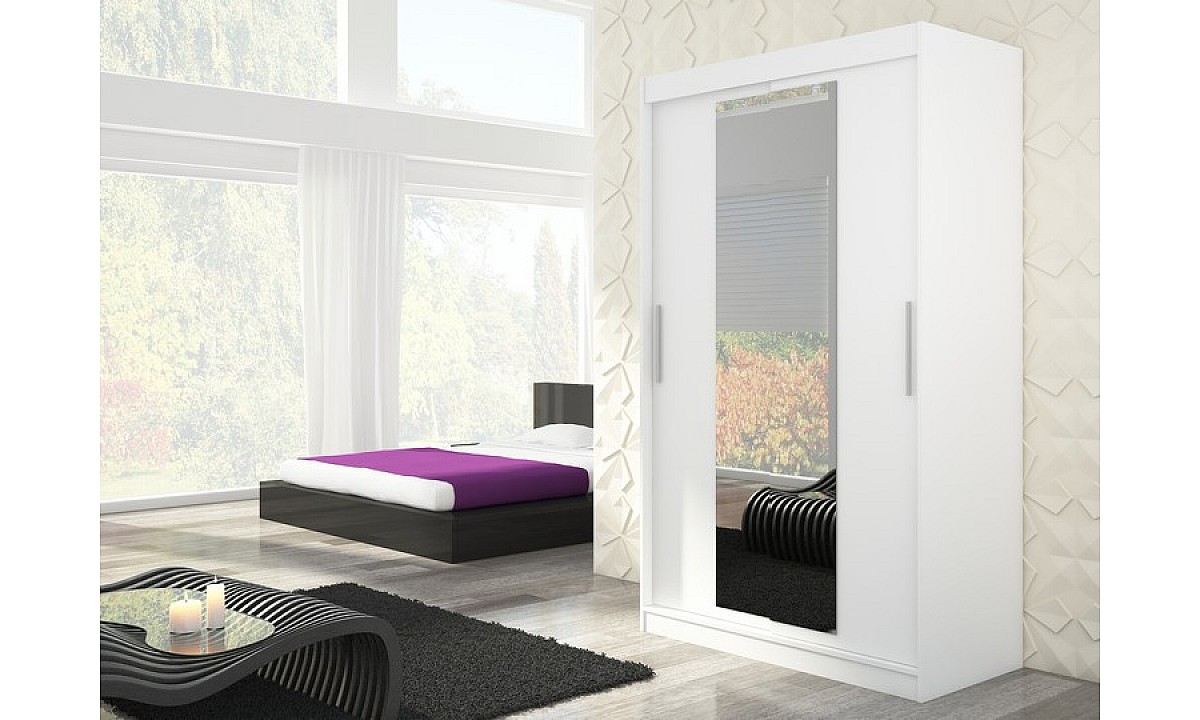 2-Door Mirrored Sliding Wardrobe 150 x 200 x 58 cm INESS
