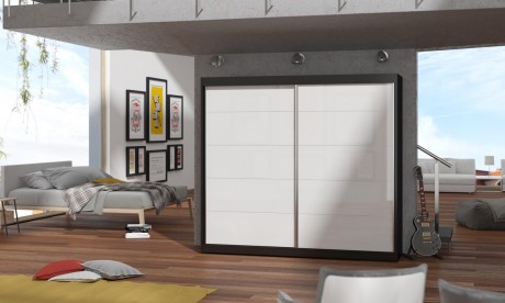 2-Door Sliding Wardrobe 180 x 215 x 58 cm LUNA