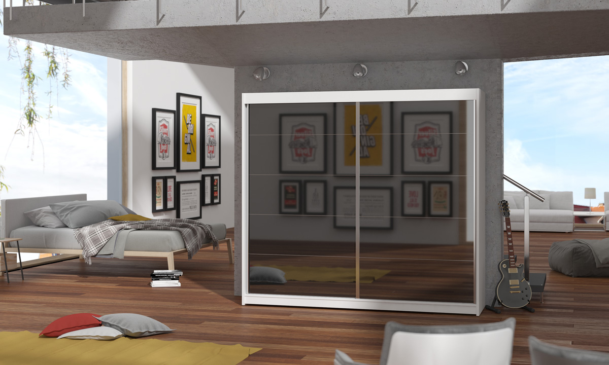 2-Door Sliding Wardrobe 180 x 215 x 58 cm LUNA