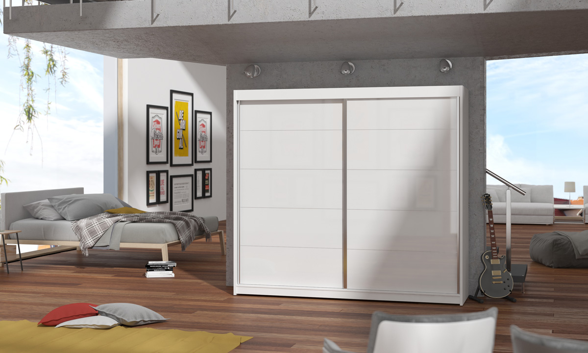 2-Door Sliding Wardrobe 180 x 215 x 58 cm LUNA